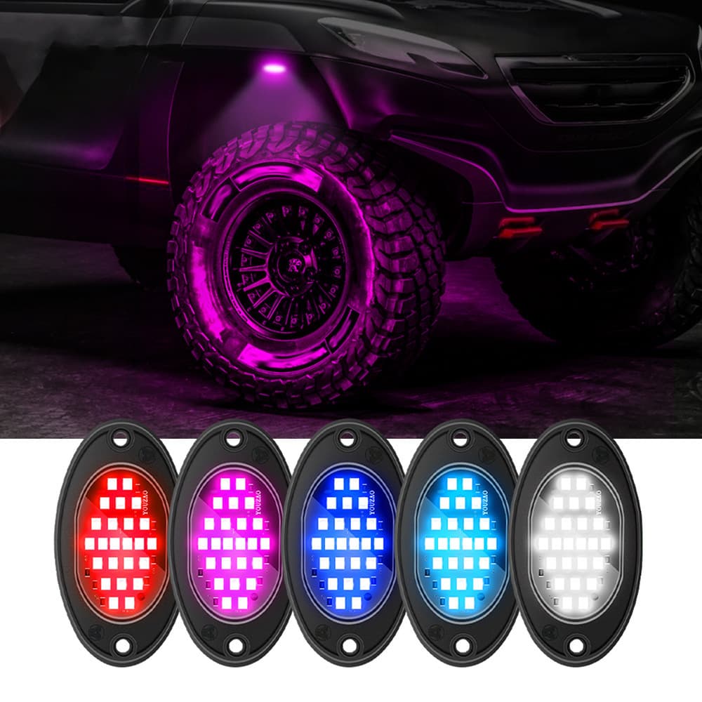 Factory direct supply car chassis light LED off-road vehicle car 12v mid-grid ambient light 24 lights monochrome chassis light