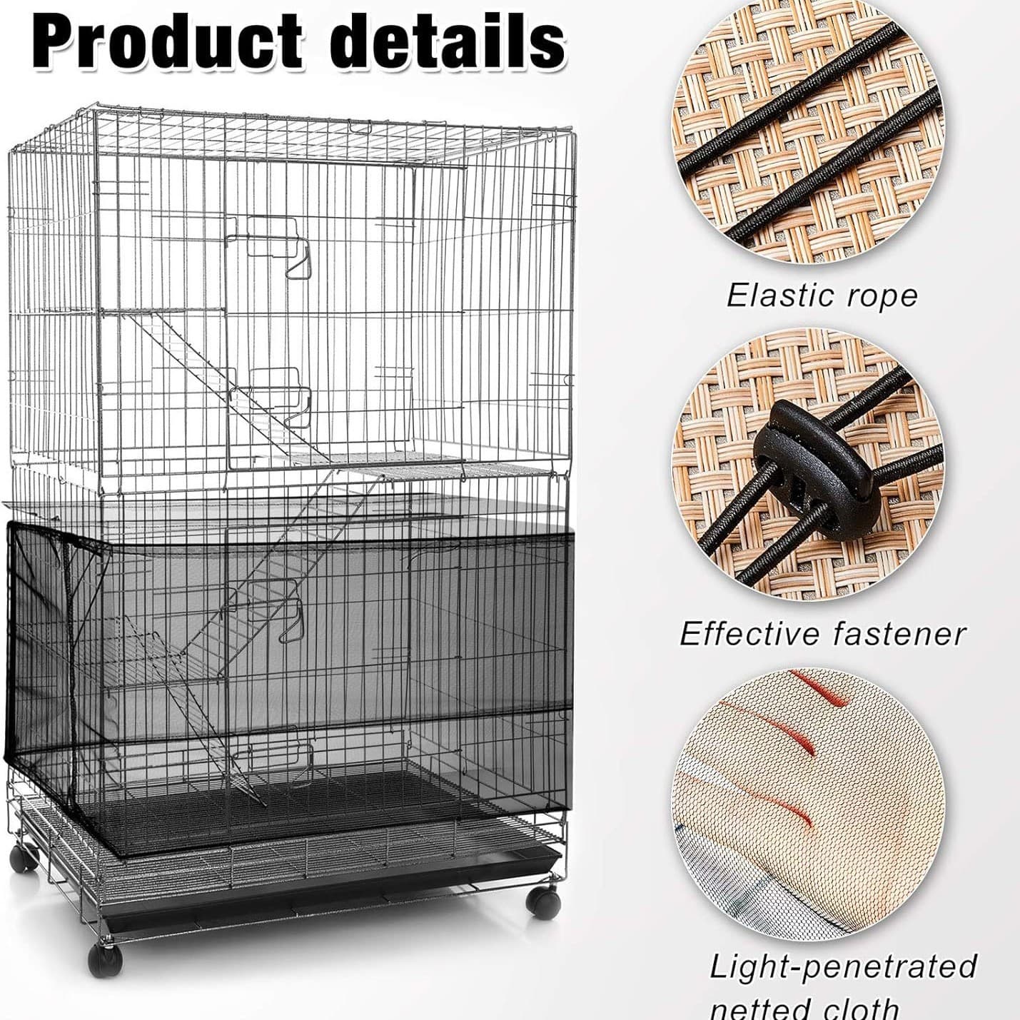 Amazon Export Bird Cage Net Cover, Parrot Cage Dust Cover, Adjustable Ventilation New Style