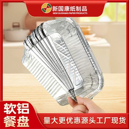 Aluminum Foil Boxes for Grilling Commercial Disposable Takeaway Boxes with Lids Rectangular Silver Foil Food-Grade Containers