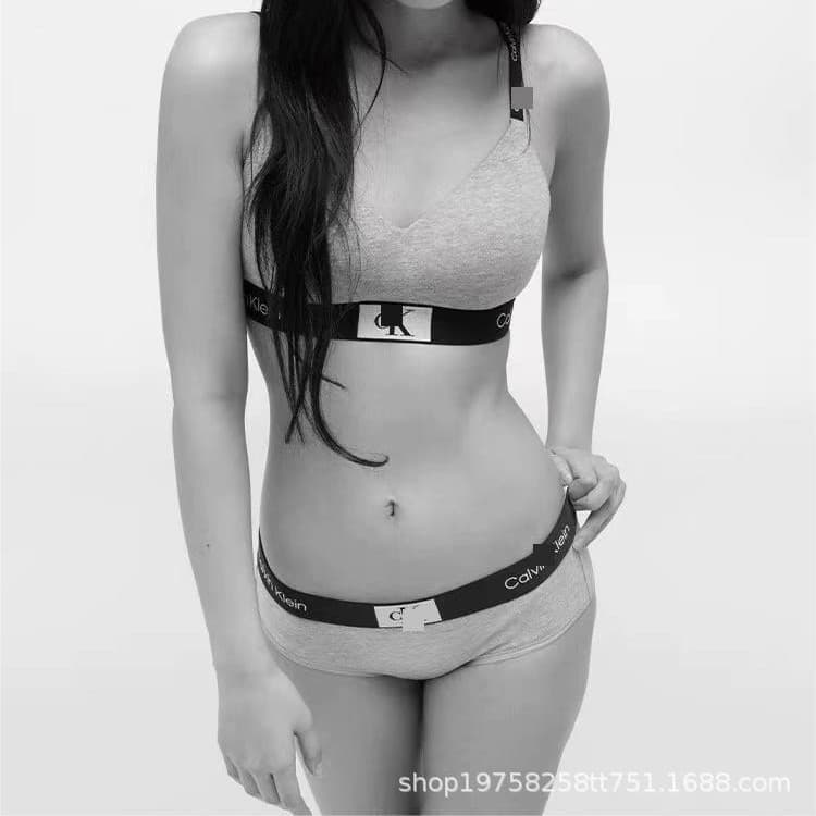 Women's Lingerie Set Original Label υckο Letter Strap Set Panty Set Breathable Triangle Cup Set Comfortable