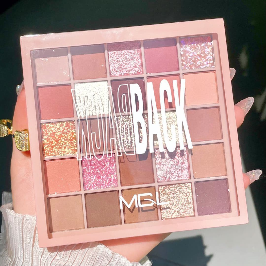 MGL 25-Color Eyeshadow Palette with Shimmer and Matte Earth Tones, Niche Multi-Color Large Palette for Youthful Styles