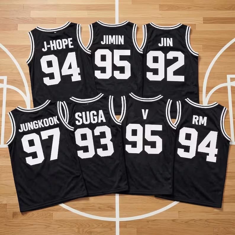 Men's Basketball Vest Same Style as BTS Members, Summer Sports Quick-Dry, BTS Fan Support Sleeveless Jersey