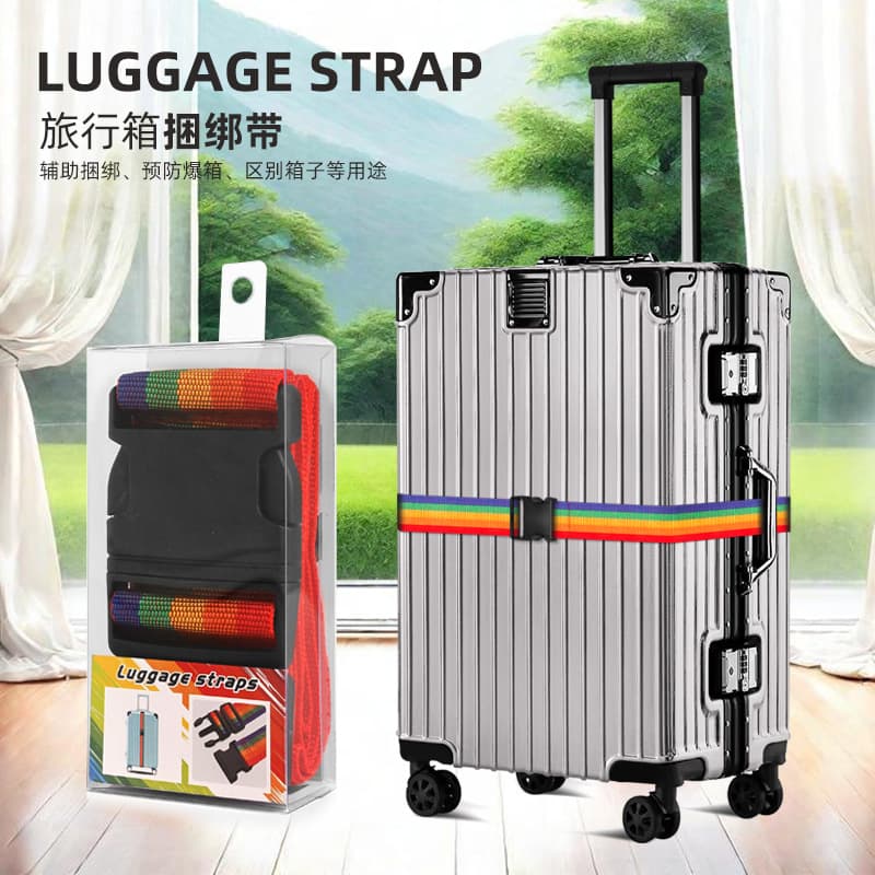 Travel Suitcase Packing Strap with Explosion-Proof Fastening Belt, Luggage Safety Tie-Down with Hanging Hole, New Supermarket Packaging
