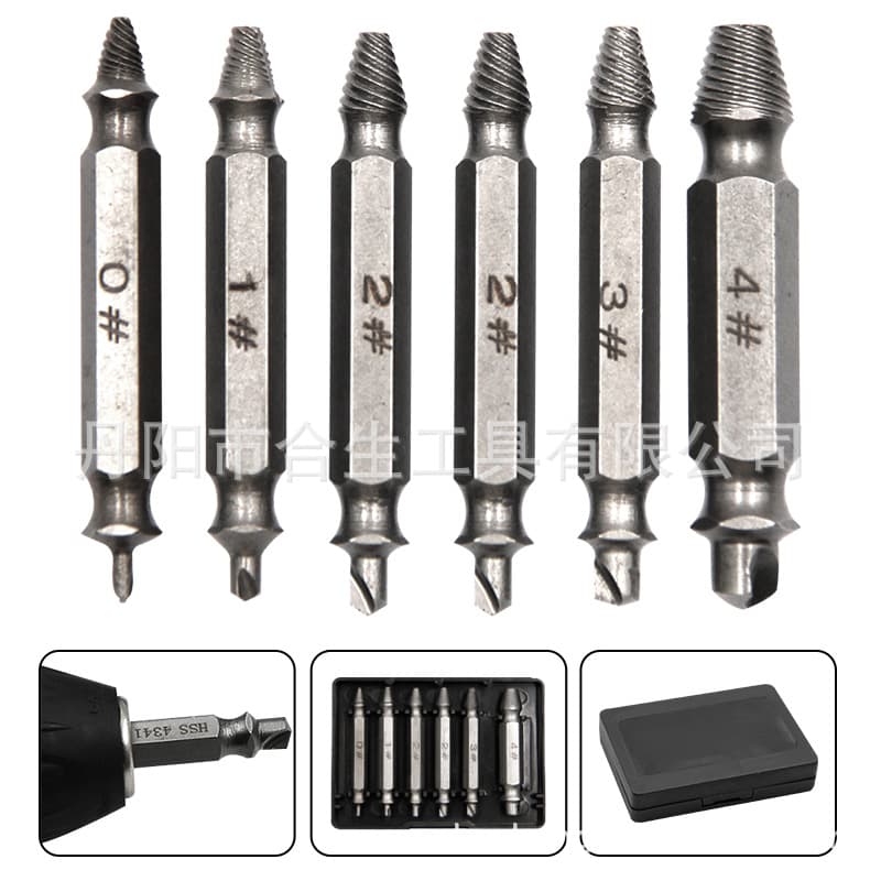 Cross-Border High-Speed Steel Extractor Set, Double-Ended Screw Stripped Removal Tool, S2 Screwdriver Bits for Broken Screw Removal