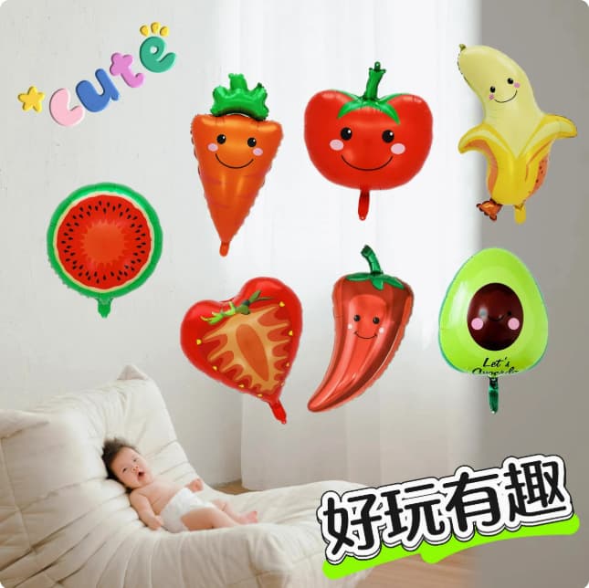 Small month-old non-toxic helium balloon floating in the air to train baby balloon baby leggings children's fruit shape