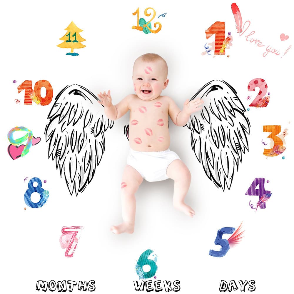 Baby Photography Backdrop Blanket Newborn 100 Days Full Month Photo Props 100-Day Portrait First Birthday Commemorative Background Blanket
