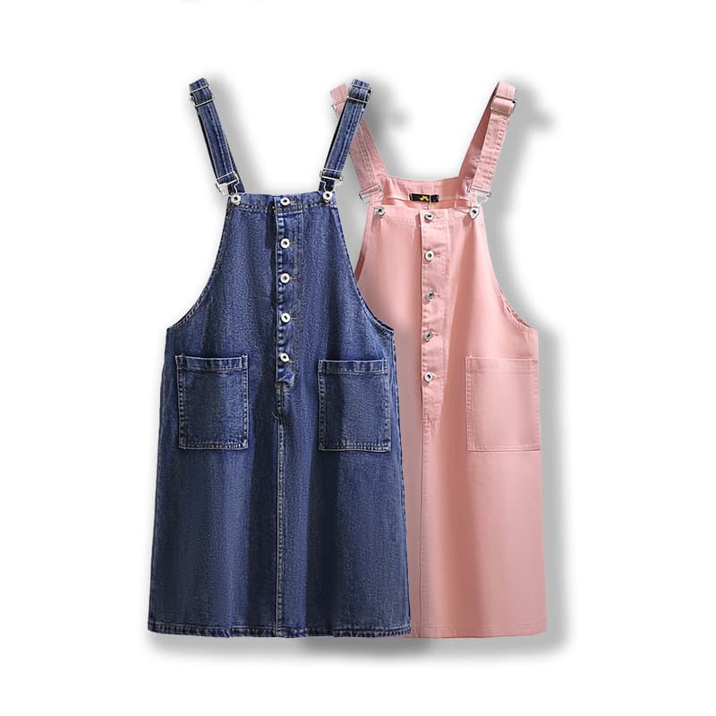 65-160kg Plus Size Women's Denim Strap Dress Summer New Style Straight Slimming Dress for Chubby Girls