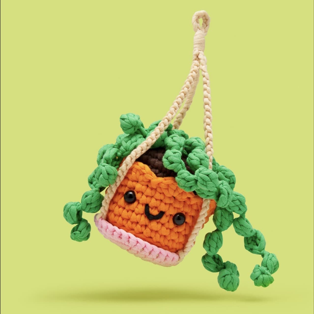 Cross-border best-selling knitted and crocheted flower tray hanging basket 2-piece set, beginner English tutorial video