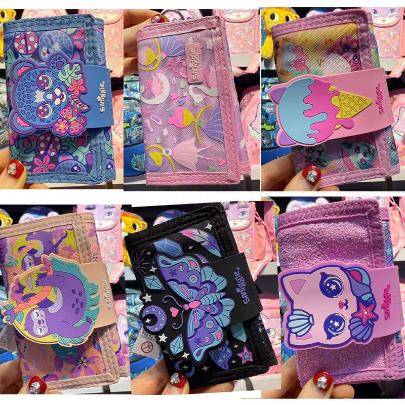 Australian Smiggle Wallet for Primary and Secondary School Students, Coin Purse, Cartoon Card Bag, Student Meal Card Holder
