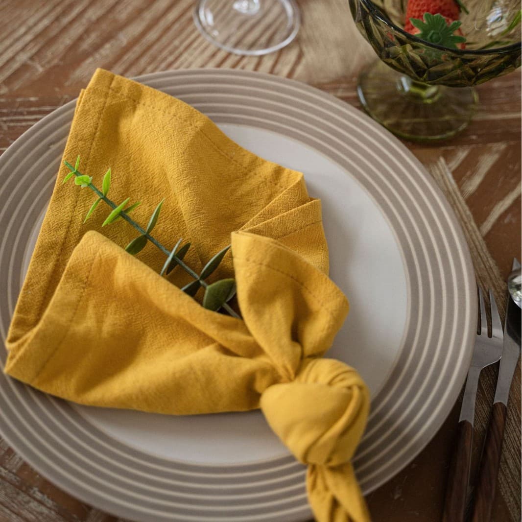 Qixin Solid Color Washed Cotton Napkin Nordic Dining Table Mat Desktop Food Photography Background Khaki Tea Single Layer