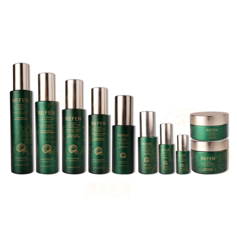 In-Stock Cosmetic Set Round Straight Glass Bottle Packaging for Lotion, Essential Oil Bottle, Cream Jar, Skincare Packaging Materials Wholesale