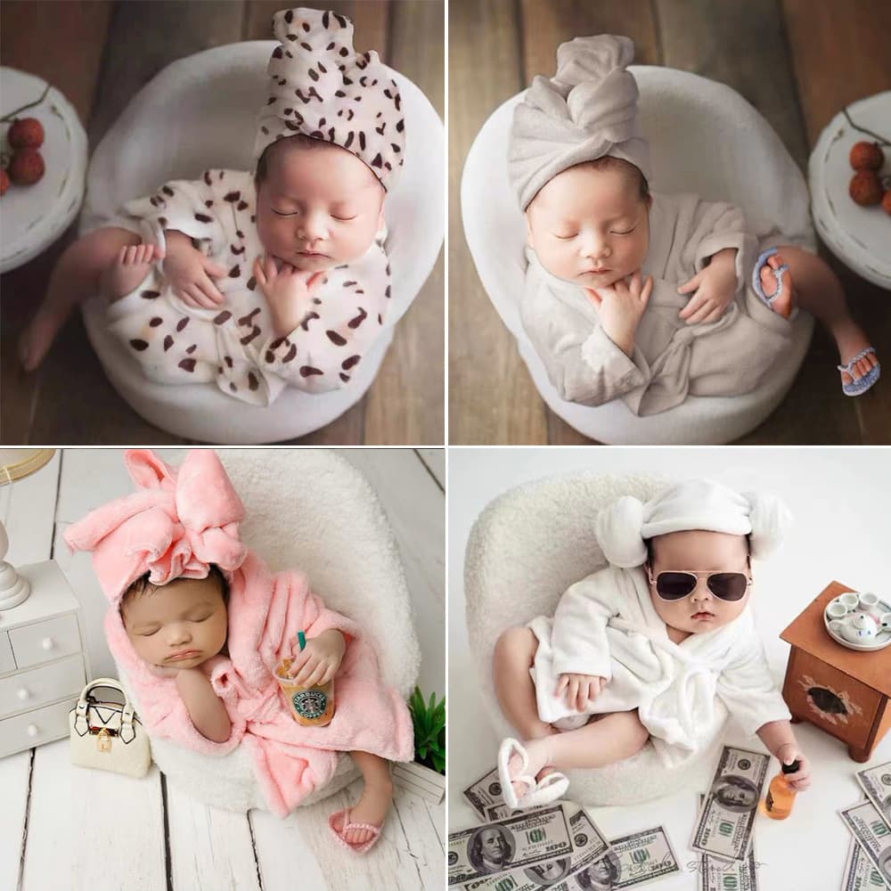 New cross-border newborn photography bathrobe, baby pajamas photography clothing, male and female baby photography studio set