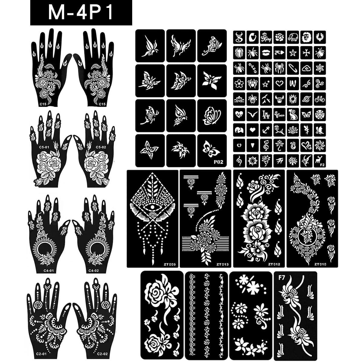 Tattoo Temporary Finger Tattoo Sticker Tattoo Template Pattern Inkjet Juice Henna Paste Hollow Template Cross-border