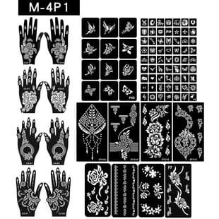 Temporary Finger Tattoo Sticker Tattoo Stencil Pattern Spray Juice Henna Cream Hollow Template Cross-Border