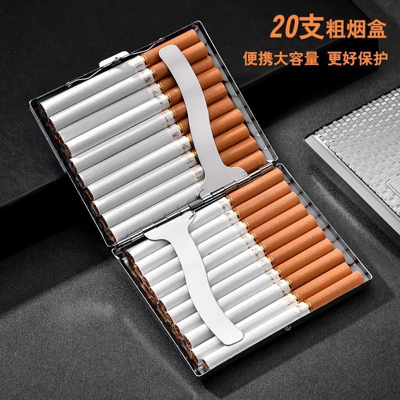 Cigarette Case Hand-Rolled Cigarettes Coarse Medium Fine Three-in-One Flip-Open Cigarette Case Simple 20-Cigarette Case Creative Moisture-Proof and Pressure-Resistant Cigarette Case