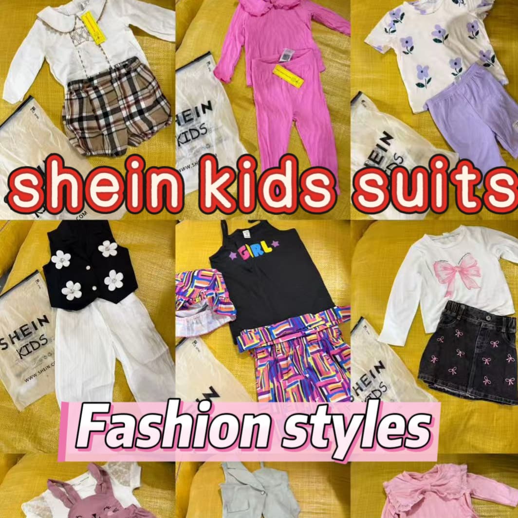 Export Brand SHEIN Kids Spring/Summer Children's Mixed Clothing Boys and Girls Sets Dresses Shirts Mixed Lot Wholesale