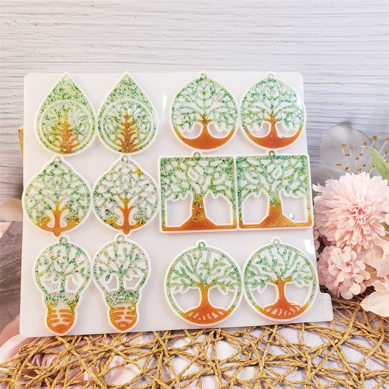 Z0038 Tree of Life Earring Mold, Crystal Resin Silicone Mold DIY Decorative Silicone Mold