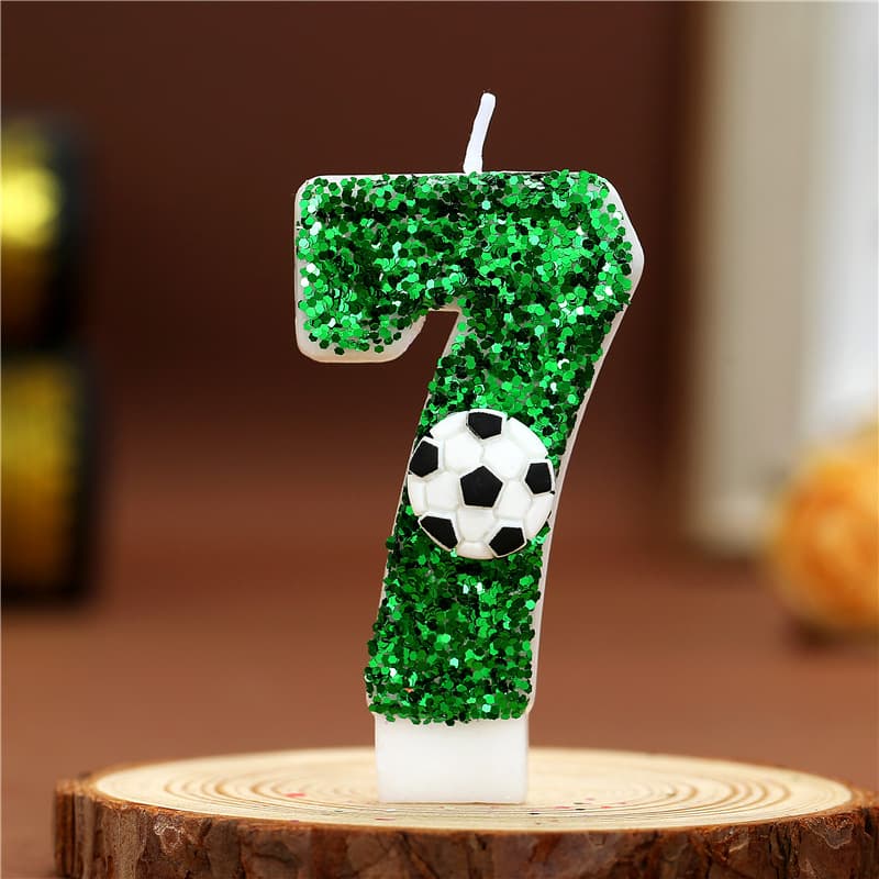 New Cross-Border Football Series Birthday Celebration Candle Decoration, Creative Number Birthday Candle Exclusively for Amazon and AliExpress