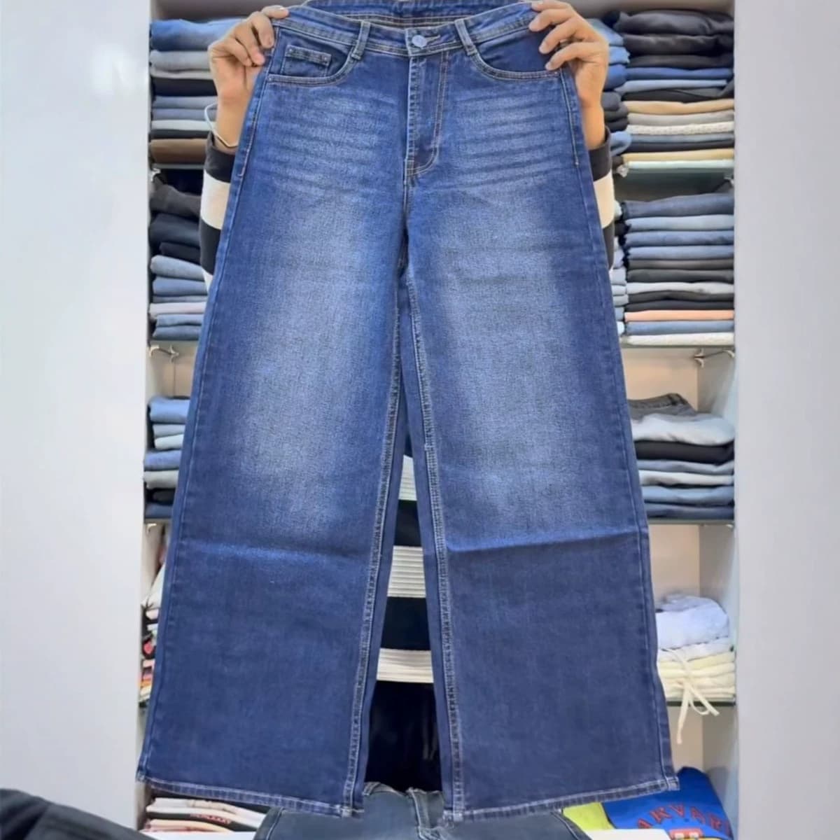 High quality straight leg women's jeans, wide leg pants, cargo jeans
