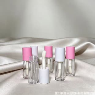 New Small Capacity 3.5ml Transparent Bottle Large Lip Brush Rod Large Brush Head Cylindrical Lip Oil Lip Gloss Dispensing Bottle Packaging Material