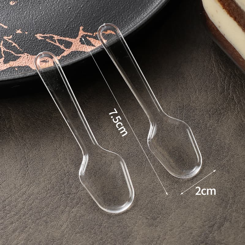 Disposable Spoons Individually Wrapped Tasting Mini Spoons Clear Plastic Spoons for Yogurt Ice Cream Pudding Double Skin Milk