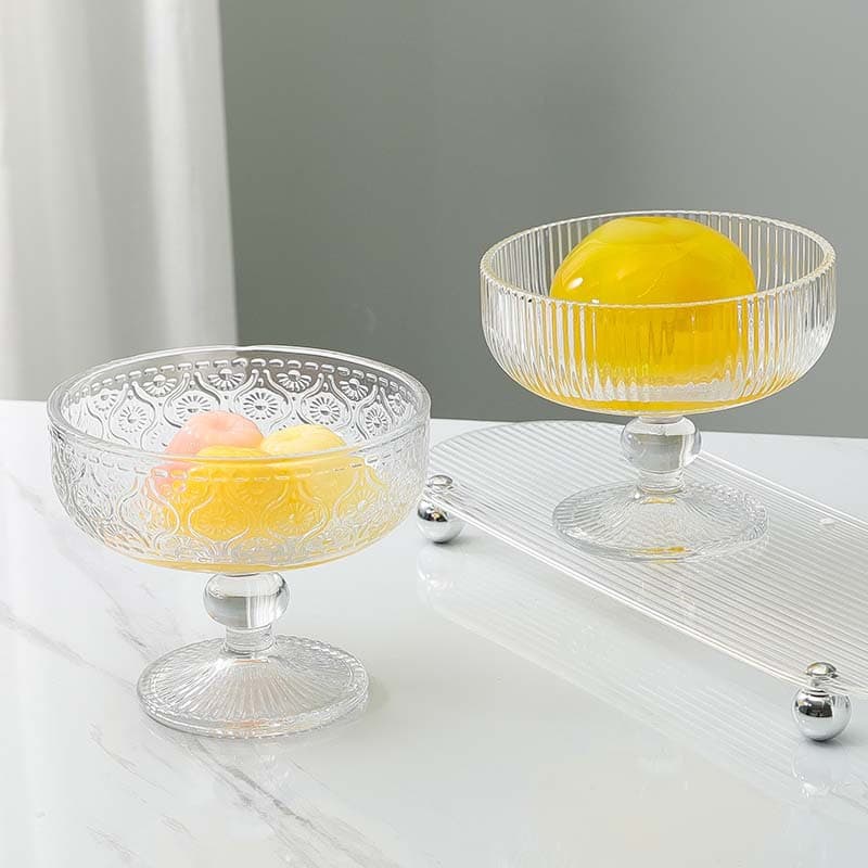 Ins-style Ice Cream Cup Restaurant Dessert Cup Striped Glass Cup Yogurt Pudding Bowl Milkshake Mousse Cup Ice Cream Bowl