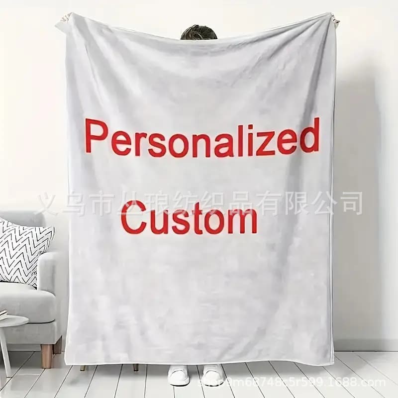 Exclusive TEMU Cross-Border Supply JIT Bulk Purchase, Custom Photo Pattern, Flannel Blanket Factory Direct Shipping