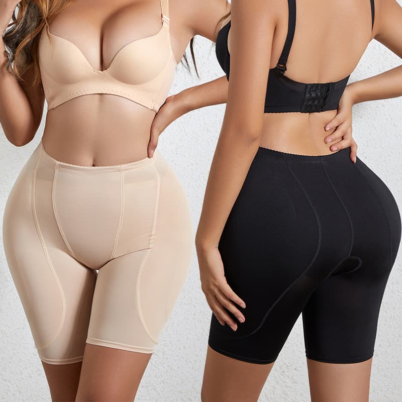 European and American tummy control pants for women, base layer hip enhancement fake butt butt-lifting seamless plus-size with butt pads body shaping boxer shaping pants.