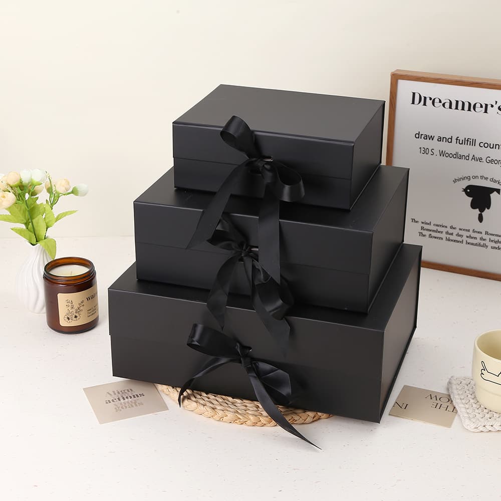 Best-selling Cross-border Bow Gift Folding Box Valentine's Day Gift Packaging Box One-piece Flip-top Packaging Box Wholesale