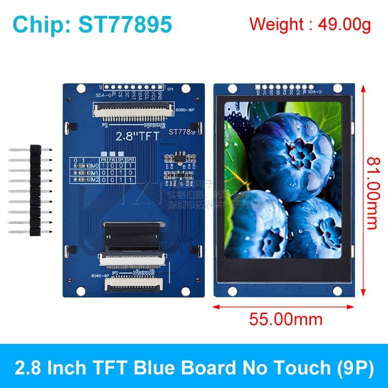 2.8 inch TFT LCD Display Module 240x320 Full Color ST7789/ILI9341 Driver SPI