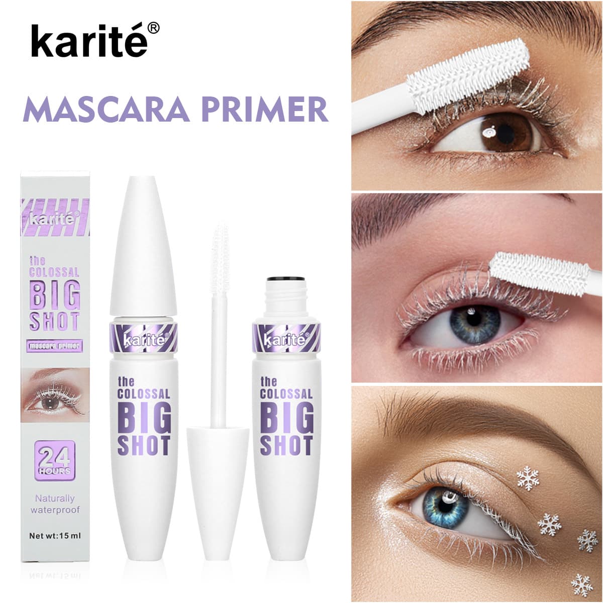Karite Lengthening Curling White Mascara Waterproof Sweatproof Colored Lashes No Clumping Smudge-Resistant Cross-Border Wholesale