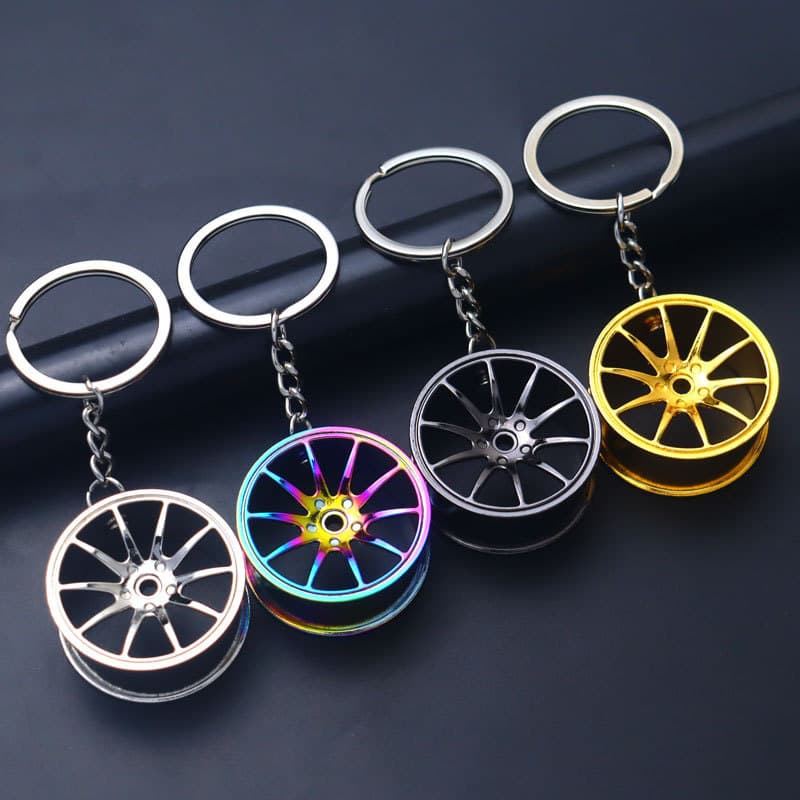Car Wheel Hub Keychain BMW Wheel Hub Modified Model Keychain Accessory 37mm Metal 3D Keychain