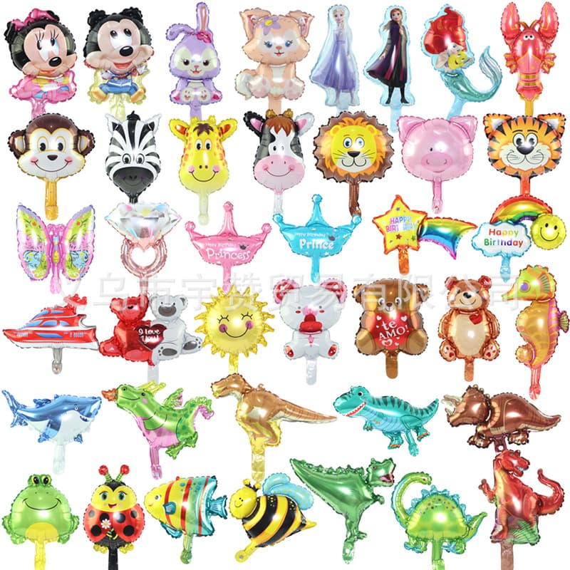 Mini Animal Cartoon Ball Street Vendor QR Code Small Gift Bobo Ball Inner Ball Medium Ball Aluminum Foil Balloon Ground Promotion Balloon