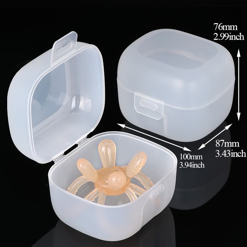 Baby teething box, baby teething stick box, baby products packaging box, teether PP transparent storage box