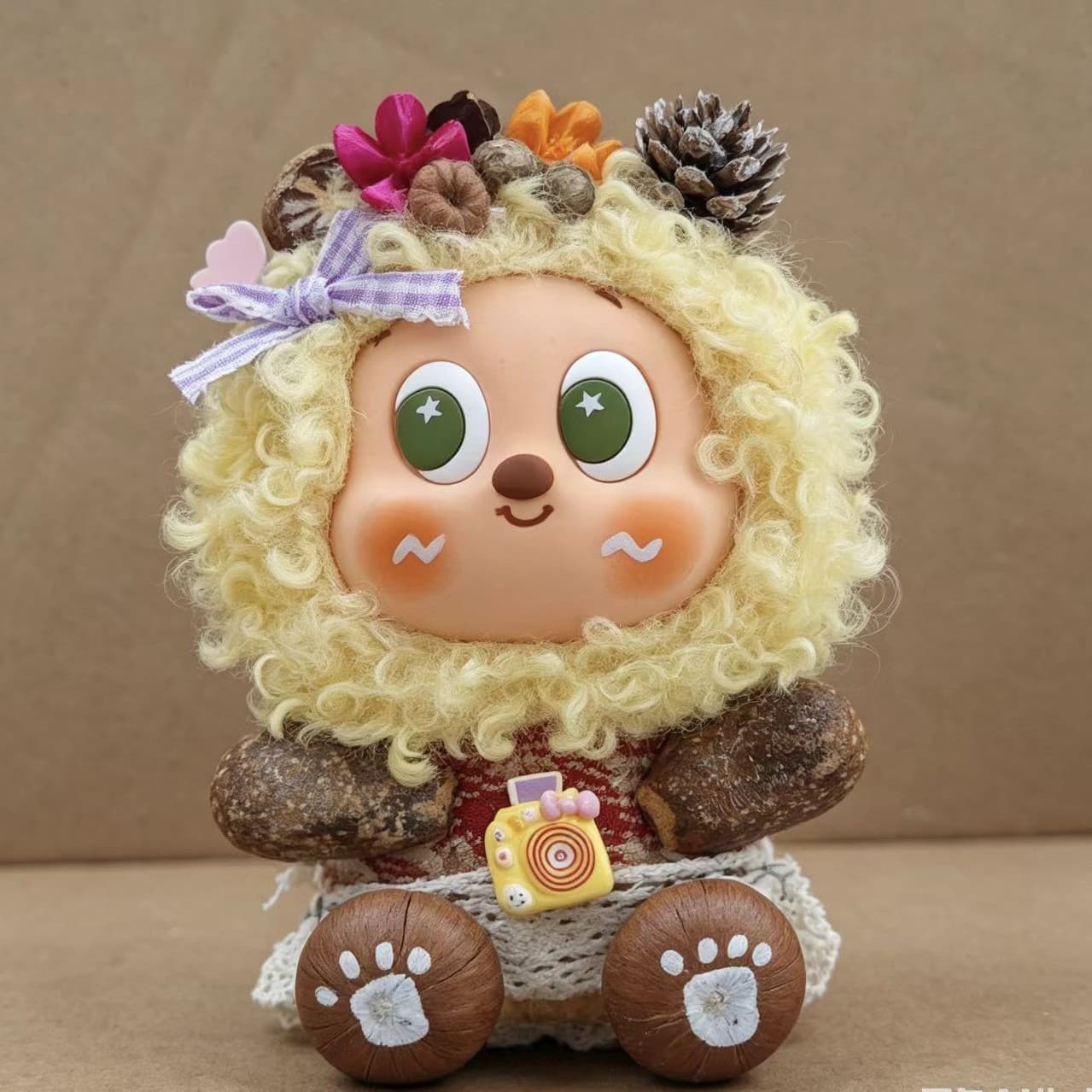 Super Cute Shell Nut Soybean Pod Doll Yunnan Soybean Pod Finished Ornament Double-Sided Doll
