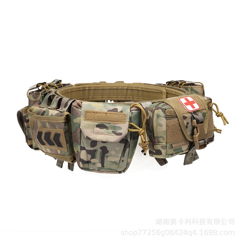 Cross-border Multifunctional 6-Piece Tactical Waist Belt Wear-Resistant Duty Tactical Modular Gear Detachable Adjustable Tactical Waist Bag