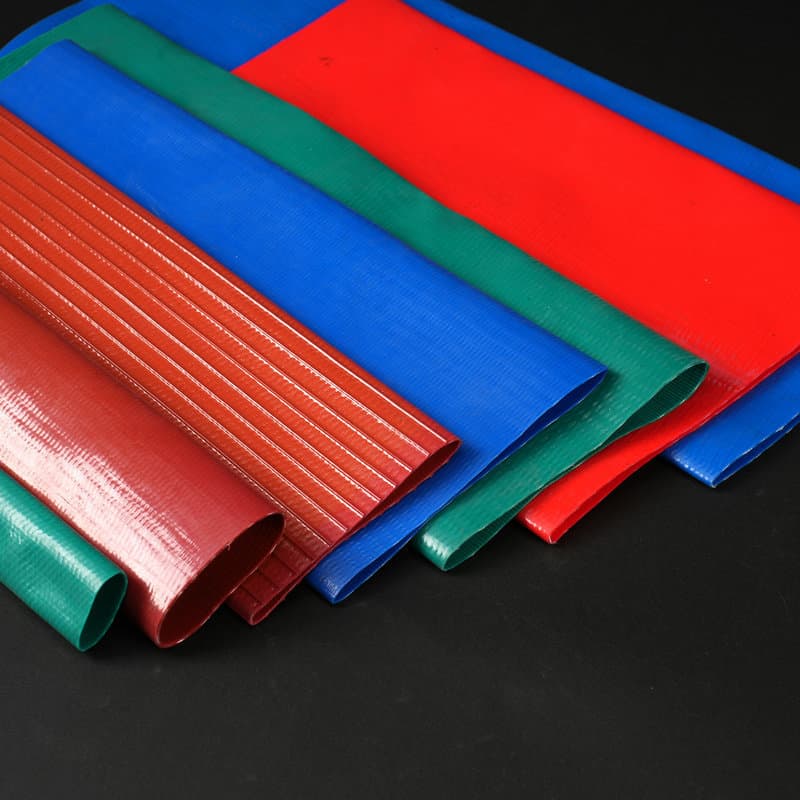 Wholesale manufacturer of PVC polymer coated agricultural irrigation blue water hose, pressure-resistant and explosion-proof suction and drainage flat hose