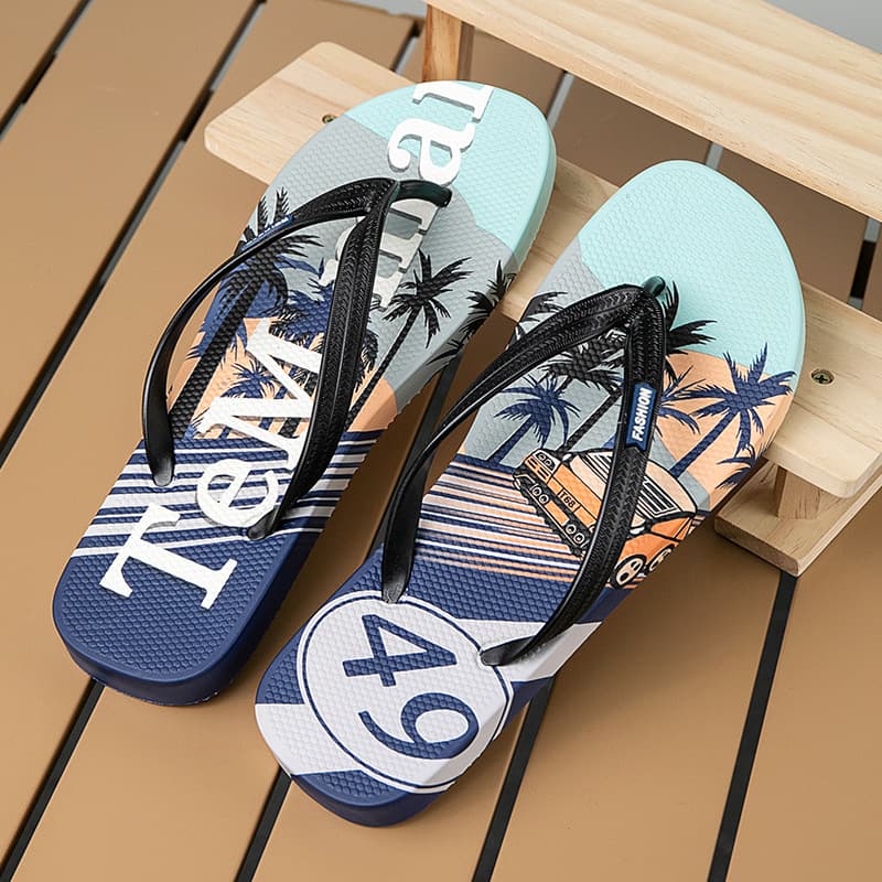 New Men's Flip Flops Summer Non-Slip Outdoor Sandals Thong Beach Shoes for Students Travel