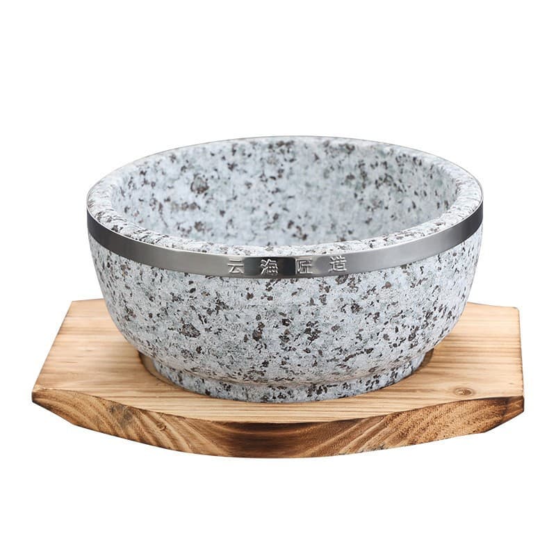 Natural Stone Pot Stone Bowl Free Shipping Authentic Korean Cuisine High-Temperature Resistant Stone Bowl for Bibimbap