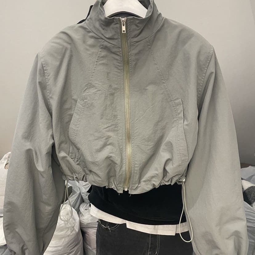 New Spring/Summer Sunscreen Jacket for Women, Stand Collar, Drawstring, Bubble Sleeve, Casual Sports Sunscreen Jacket