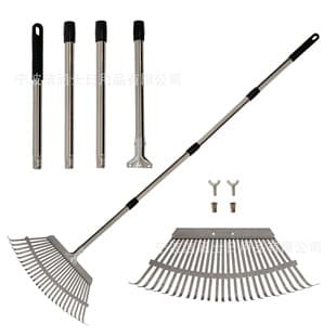 Factory Direct Outdoor Garden Tool 25-Tooth Rake Multi-Section Stainless Steel Combination Garden Rake Leaf Collector