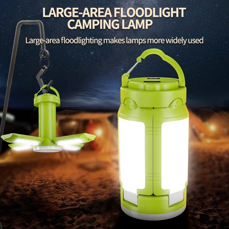 Cross-Border Foldable Multi-Functional Outdoor Three-Leaf Light, Stall Camping Flashlight, Wild Camping Tent Lighting, Photography Light