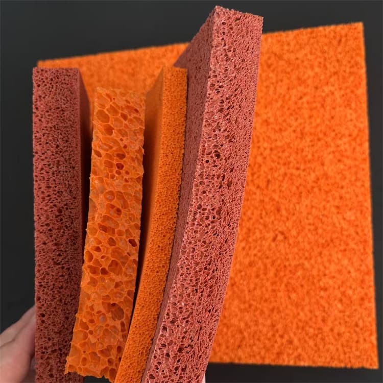 In-stock processing, perforated rubber foam, orange rubber foam, foam tube processing, density 300, density 200