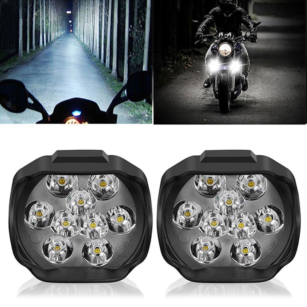 Car Work Light 9-Bead LED Motorcycle Headlight Work Light Inspection Light 15W Motorcycle External Front Light