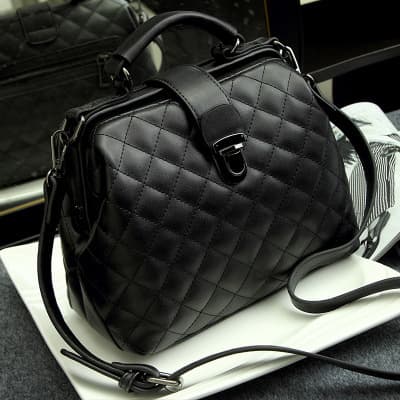 Dropshipping Women's Bag 2021 New Small Fragrance Style Solid Color Doctor Bag Women PU Crossbody Handbag