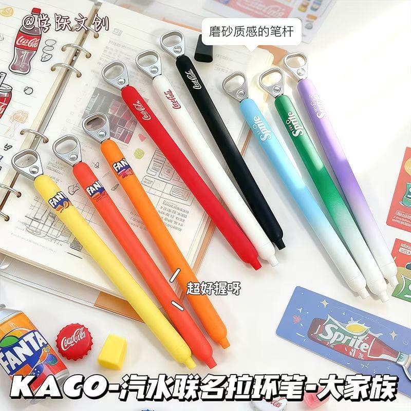 KACO Fanta Collaboration Lingyue POPUP Gel Pen Pull Tab Creative Ins Style Stress Relief Pen Quick-Dry Smooth Black Pen