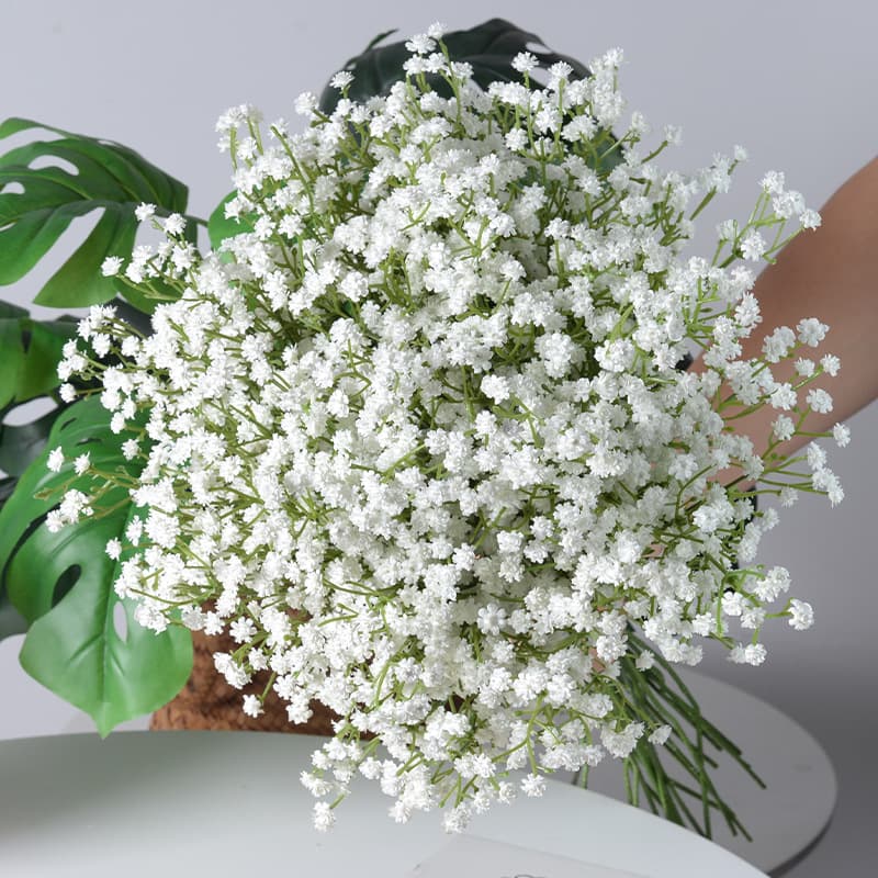 Simulated Baby's Breath, Soft Rubber Artificial Flowers for Wedding Decoration, Hand Bouquet Plastic Fake Flowers Wholesale