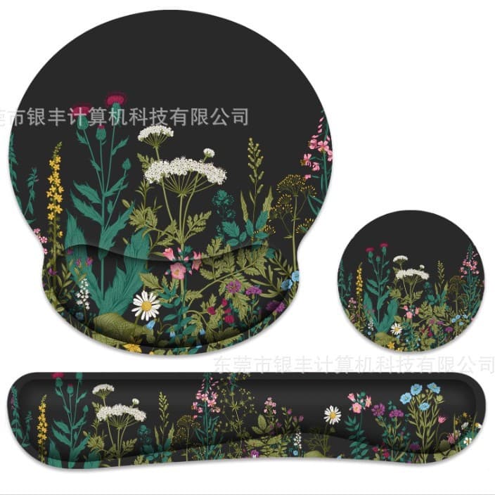 Cross-border Supply Memory Foam Mouse Pad, Pastoral Style Keyboard Pad, Game Gift Set with Wrist Rest, Thickened and Non-Slip