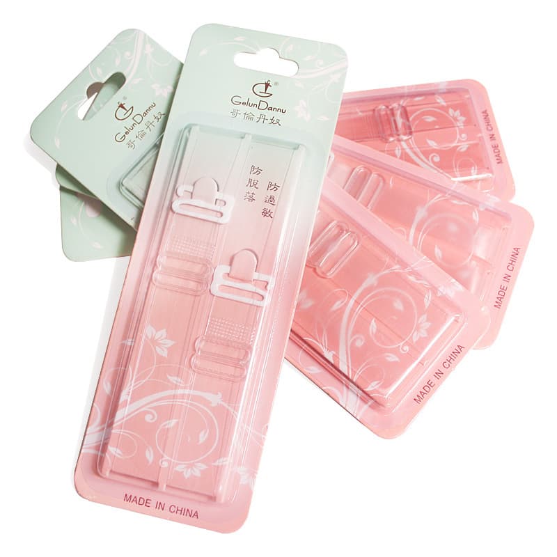 Premium Blister Pack Transparent Bra Straps, Wide and Long Anti-Slip Invisible Bra Straps, 1.5cm Width
