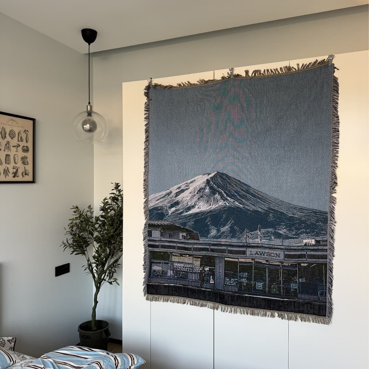 Landscape Series Mount Fuji Theme Tapestry Lawson Mount Fuji Convenience Store Can Be Made into DIY Picture Frame Tapestry
